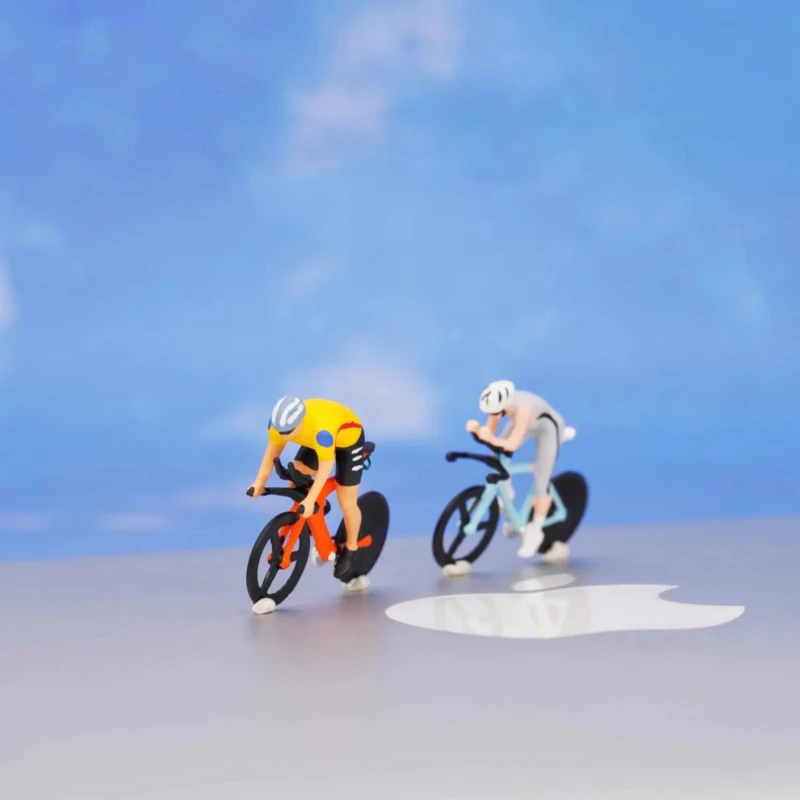 1/64 Road Bike Racing Resin Diorama Miniature Figure 1/87 Figures Model DIY Microlandscape Scene Accessory Decoration Fans