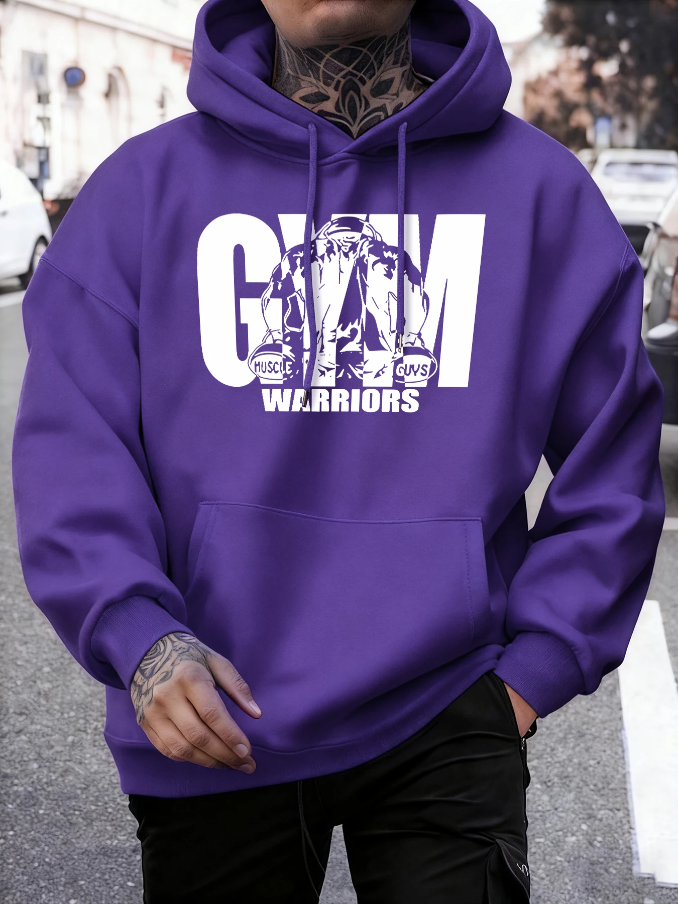 Sudadera con capucha con estampado de Gym Warriors Muscle Guys para hombre, ropa de Hip Hop a la moda, ropa deportiva holgada que combina con todo, jerséis informales con cuello redondo Unisex
