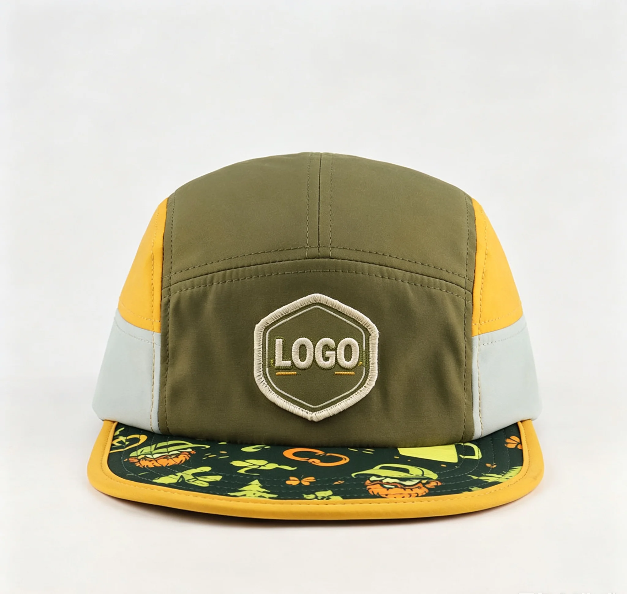 Atacado de alta qualidade personalizado nylon cinco peças dry camping cap impermeável quick dry cap para camping, pesca e esport