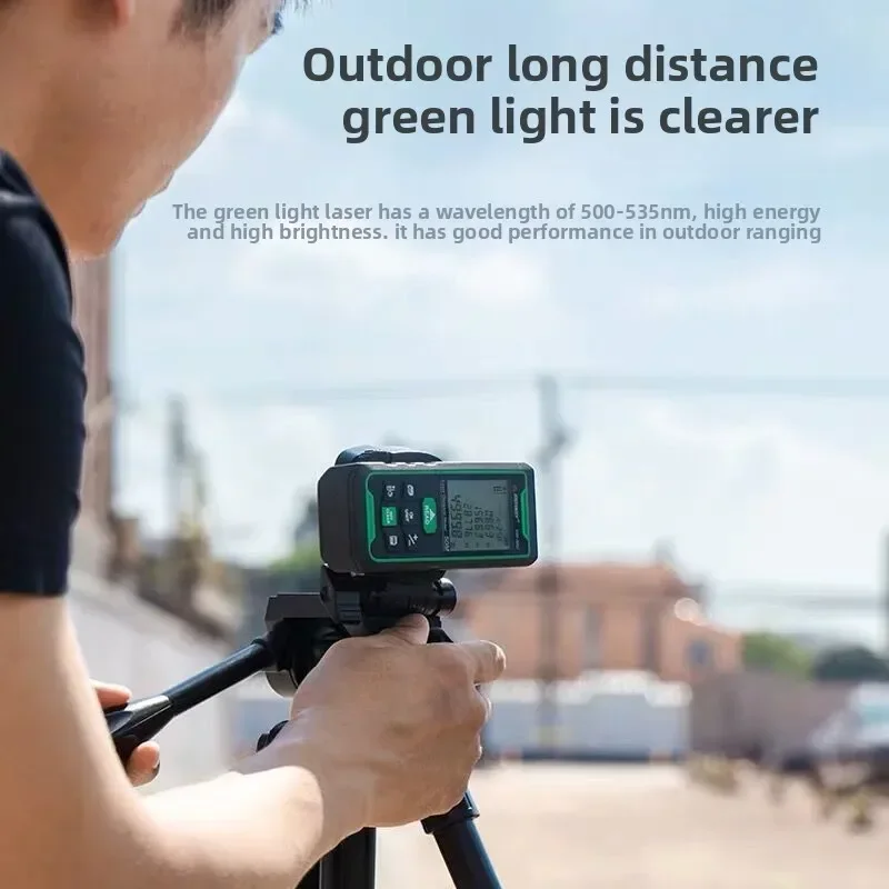 SNDWAY SW-50G Green Beam Laser Rangefinder 50m Tape Measure with Electronic Level Construction Distance Meter