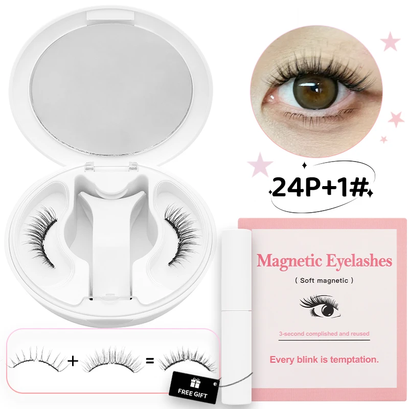 DINGSEN Weiche magnetische Wimpern mit Kleber-Set, wiederverwendbare magnetische Wimpern, Pinzetten-Set, Wimpern, handgefertigt, 3D-natürliche magnetische Pinzette – Detail 16
