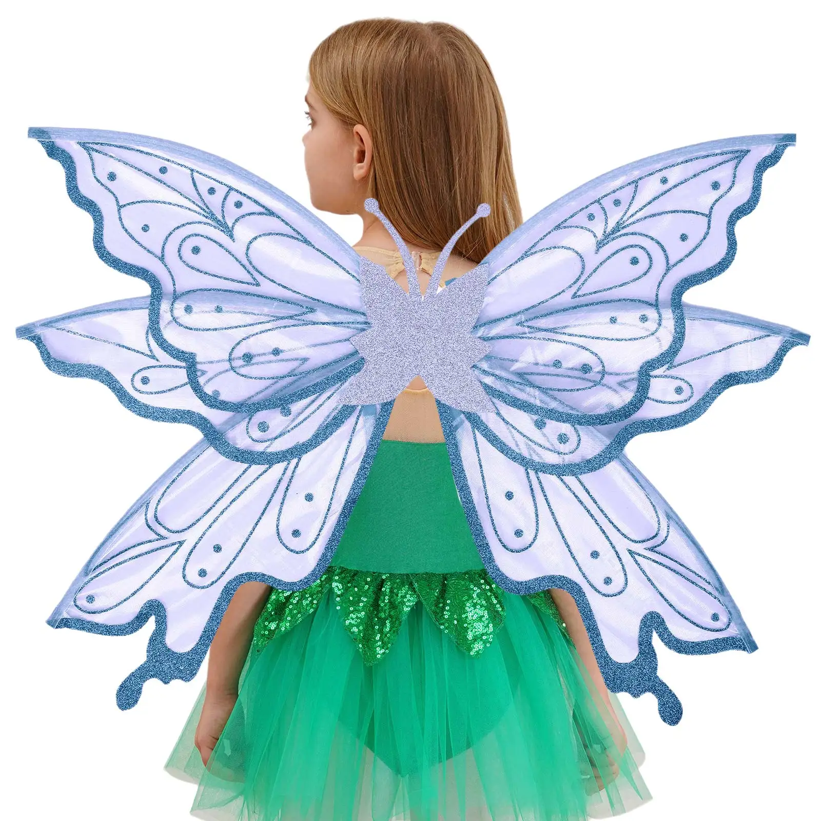 1Pc Butterfly Wings for Girls Women Fairy Costume Accessories Glitter Elastic Straps Elf Wings Halloween Cosplay Dress Up Props
