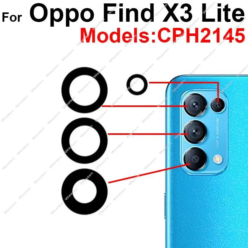 Dla OPPO Find X2 X3 X5 Pro X2 X3 Neo X2 X3 X5 Lite Tylny szklany obiektyw główny Tylny obiektyw aparatu Naklejka szklana Wymiana