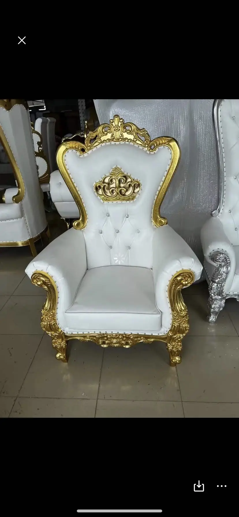 Wholesale China Wedding Furniture Gold King Child Kids Throne Chair for Party view 4