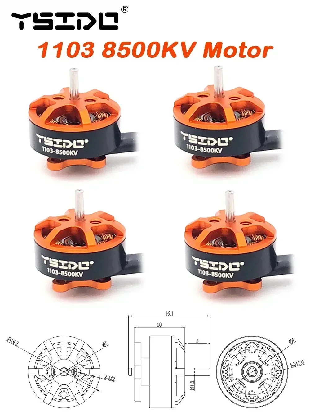 

TIMEA 1103 8500KV 1-2s Lipo Brushless Motor 1.5mm Shaft for Gemfan HQprop 65mm Propeller Tinywhoop Pavo20 Bassline Micro Drones