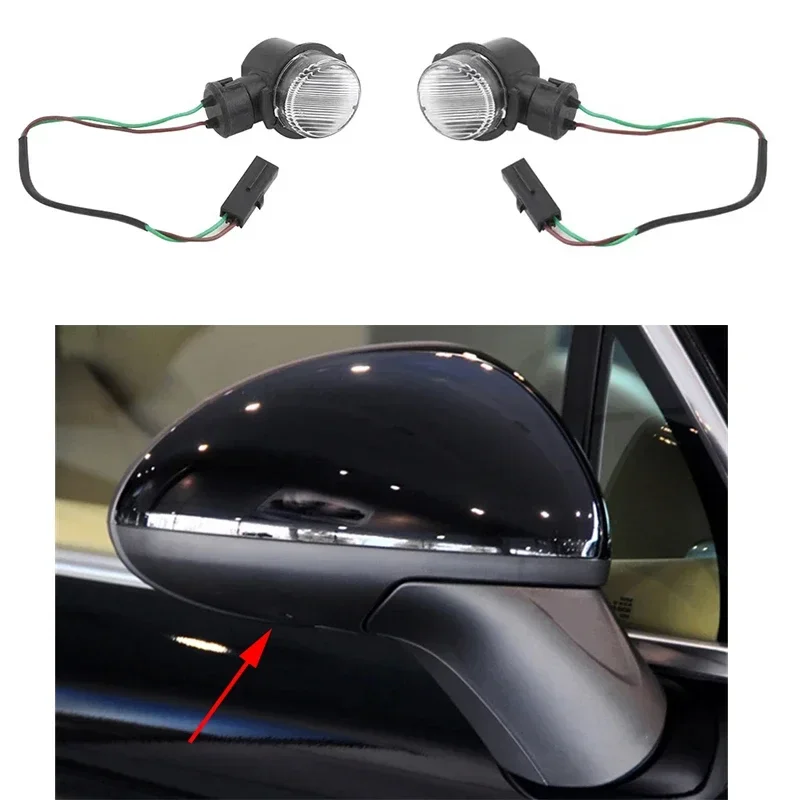 

LED Rear Mirror Puddle Light Courtesy Light Lamp No Logo for Porsche Cayenne 2011 2012 2013 2014