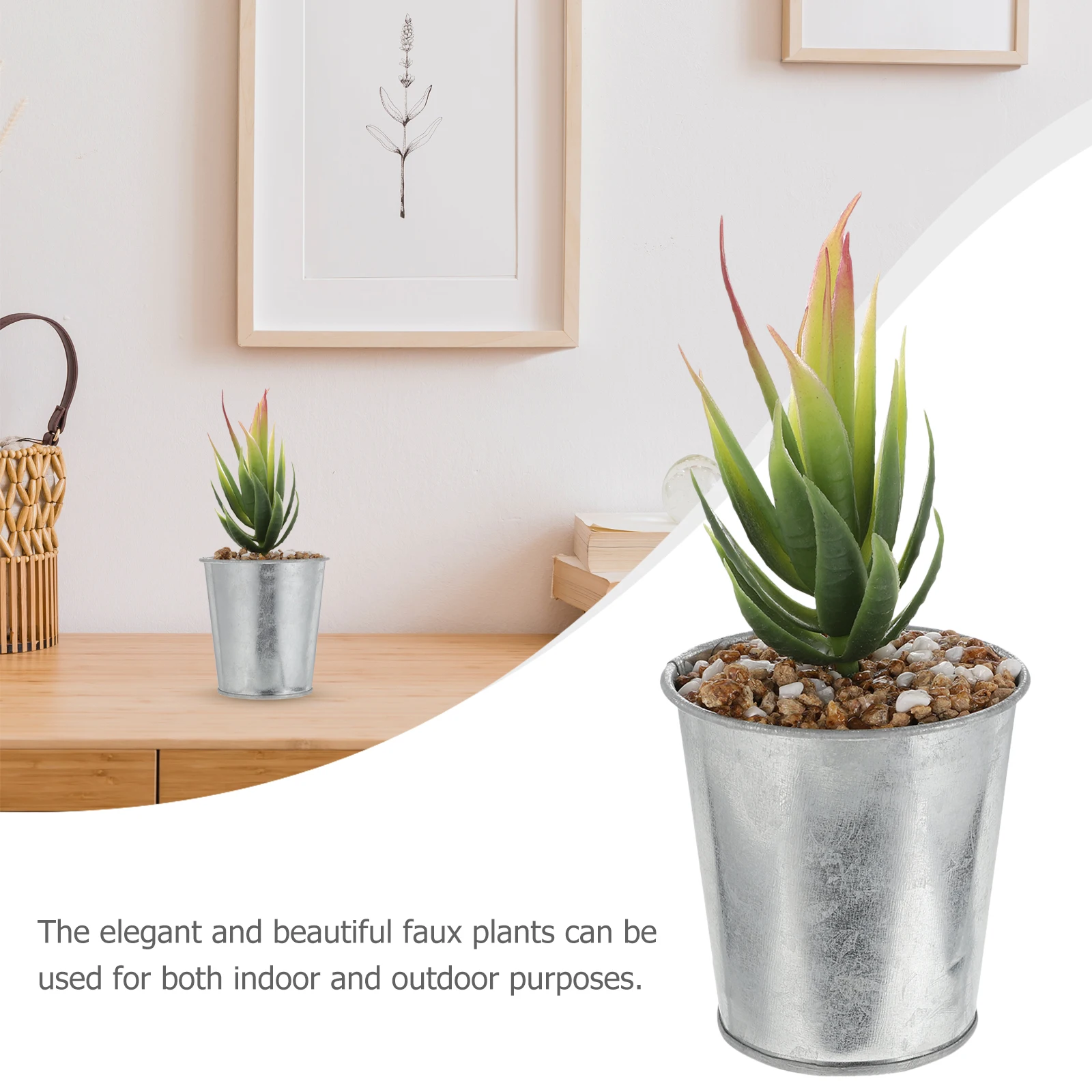 

Simulated Succulent Potted Plants Wall Flowerpot Bonsai Pots Artificial Fake Mini Lace