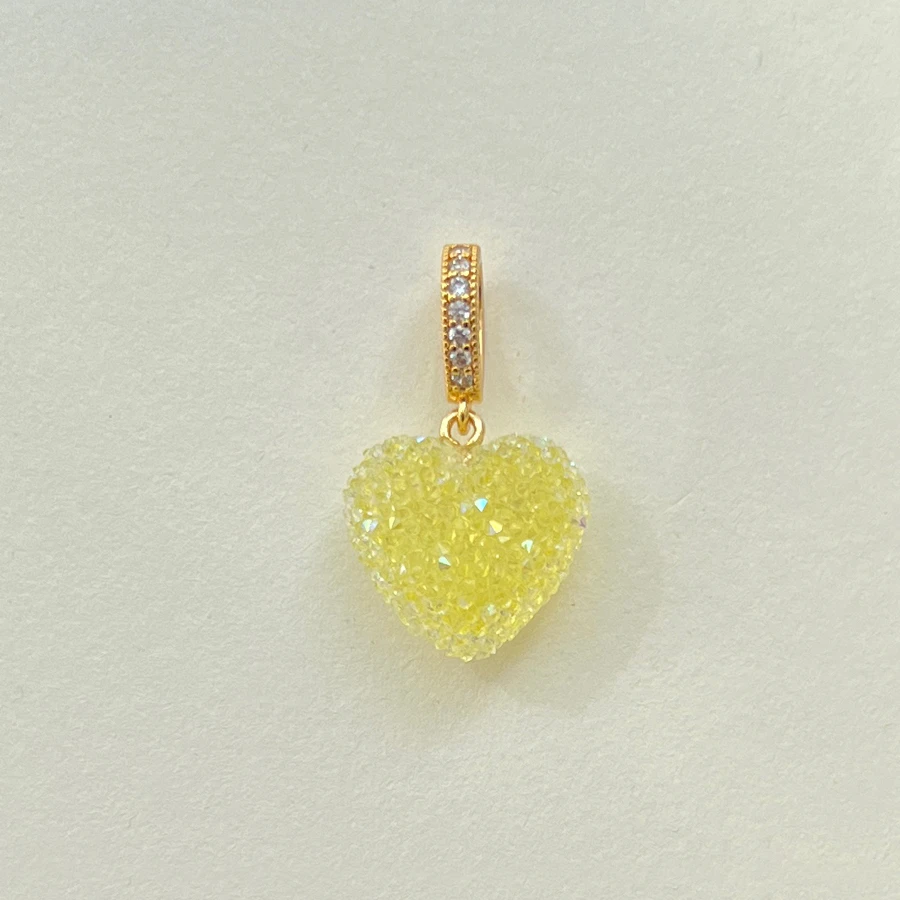 Kleurrijke Hart Hanger Trendy Engelse Woorden Hars Liefde Hart Zirkoon Charm Sleutelbeen Kettingen Ketting voor Vrouwen Y2K Mode-sieraden - afbeelding 1