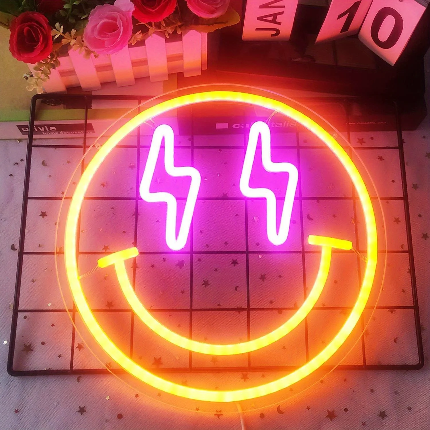 Gülümseme yüz LED Neon işareti - Bedroom Lighting Decor Ideas incelemesi ve fiyatı