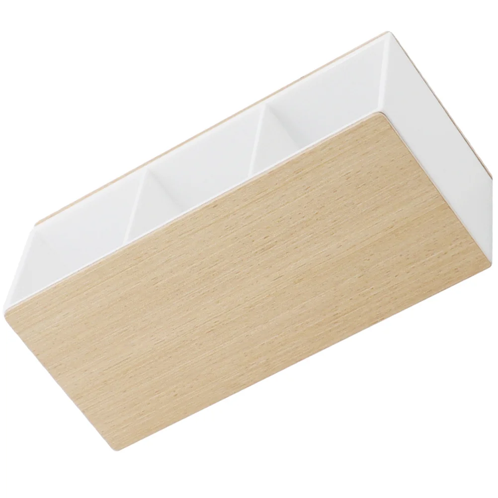 Organizador de compartimentos de madera, portalápices de escritorio y brochas de maquillaje, almacenamiento con Control remoto para organizador de escritorio de oficina y hogar