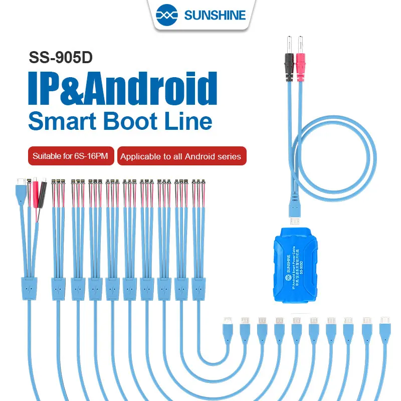 SUNSHINE IBoot A/B/D SS-905D SS-908E Alimentatore CC Cavo di riparazione per telefoni cellulari Android per iPhone 6-16PM Strumento cavo di avvio batteria