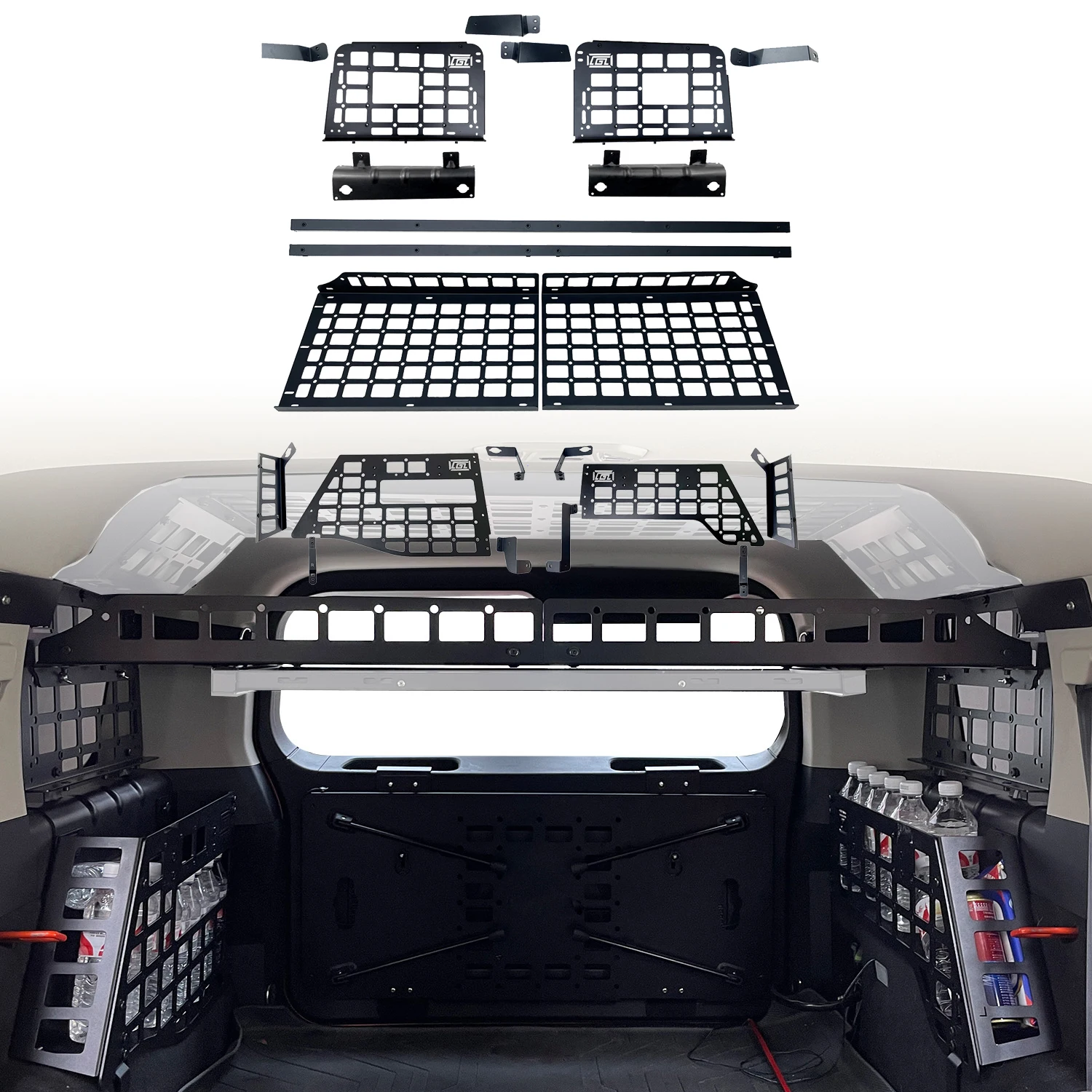 For GWM Tank 300 2020-2024 Petrol Diesel MOLLE Rear Trunk Storage Box Camping Organizer Modular Luggage Carrier Aluminum Atto
