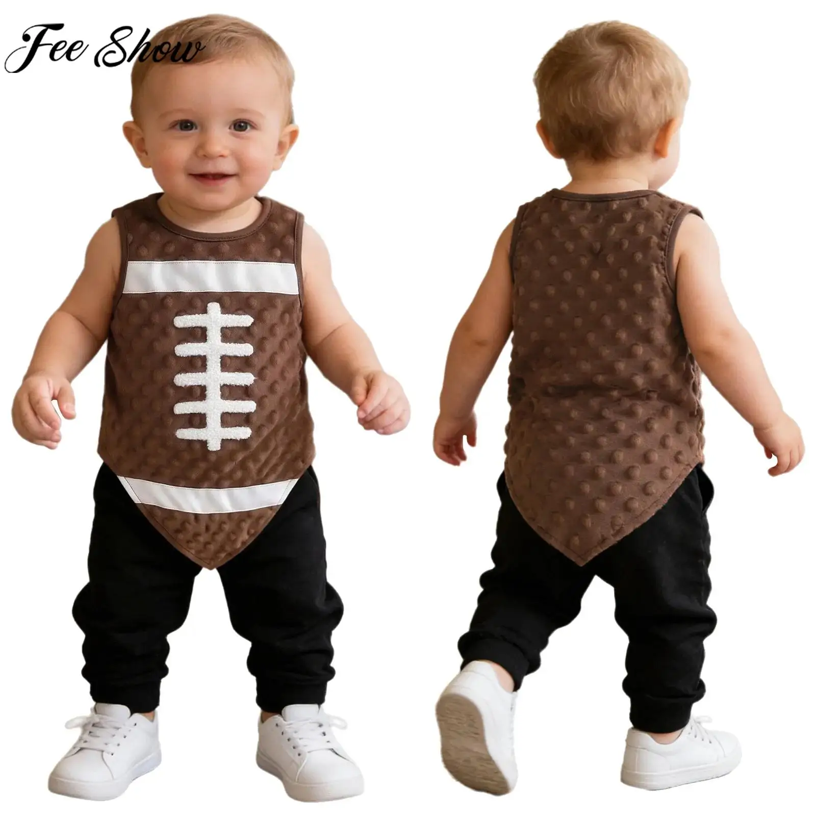 

Infant Boys Girls Rugby-Style Velvet Vest Asymmetrical Hem Tank Top for Baby Shower Photography Halloween Theme Party Carnival