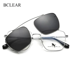 BCLEAR Fashion Optical Spectacle Frame Men With Clip On Sunglasses Polarized Magnetic Glasses For Prescription Eyeglasses 2022