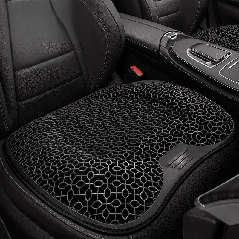 Summer Car Seat Cushion with Lumbar Support Honeycomb Gel Ice Thread Breathable Ventilation Comfortable Car Accessories