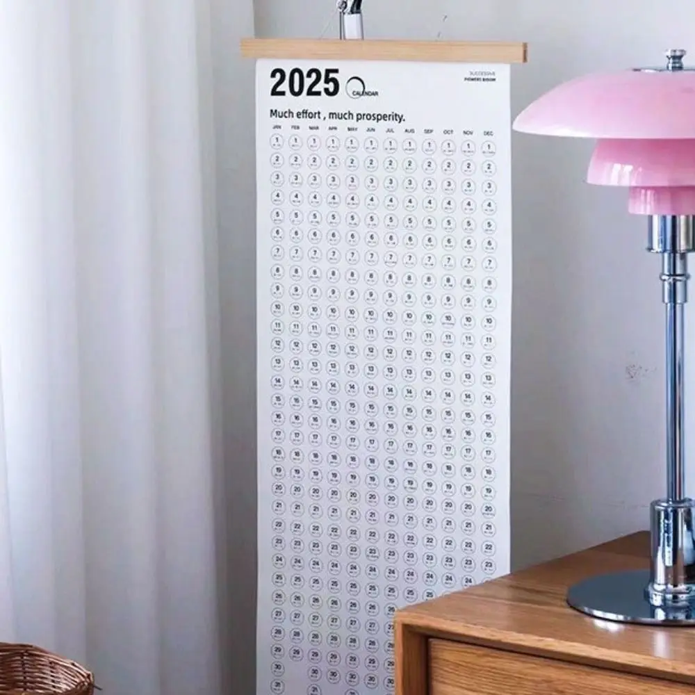 

Wooden Frame Wall Hanging Calendar Rectangle Convenient 2025 Wall Calendar Hanging Paper Self-discipline Schedule Planner