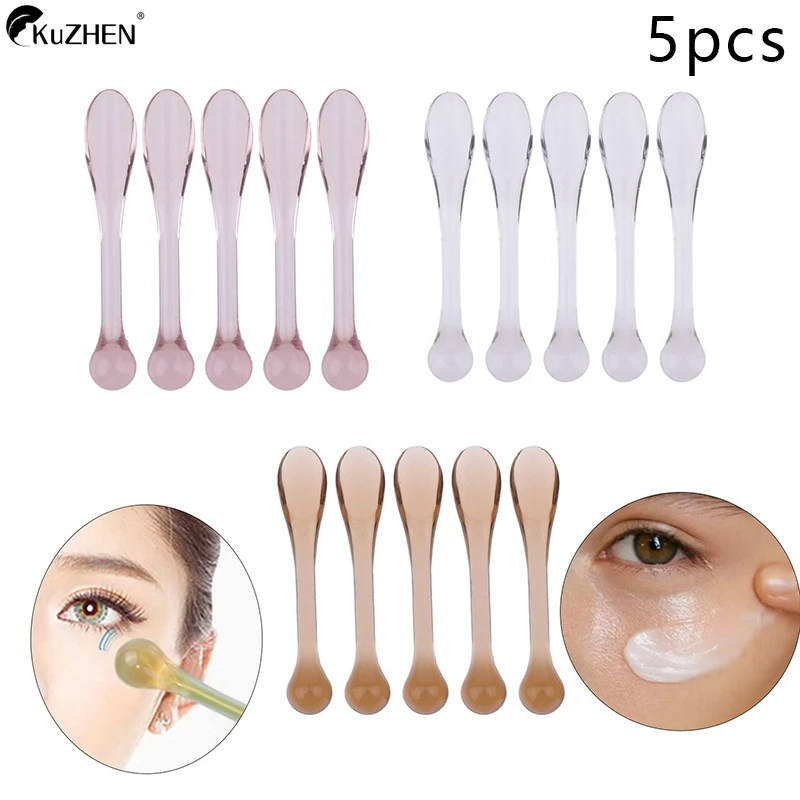 5Pcs Plastic Cosmetic Spatulas Scoop Eye Cream Applicator Anti Wrinkle Eye Massager Sticks Mask Spoon Skin Care Tools