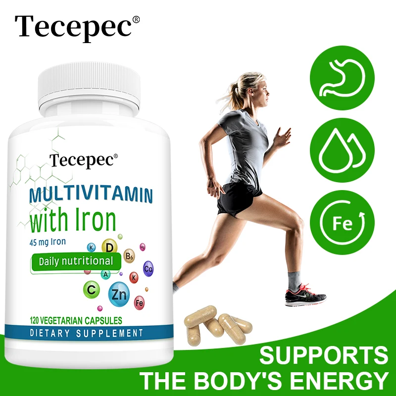 

Ежедневные мультивитаминные капсулы длиной 45 мг утюга для улучшения здоровья мозга, поддерживающих суставов и костных следов и повышения иммунитета.