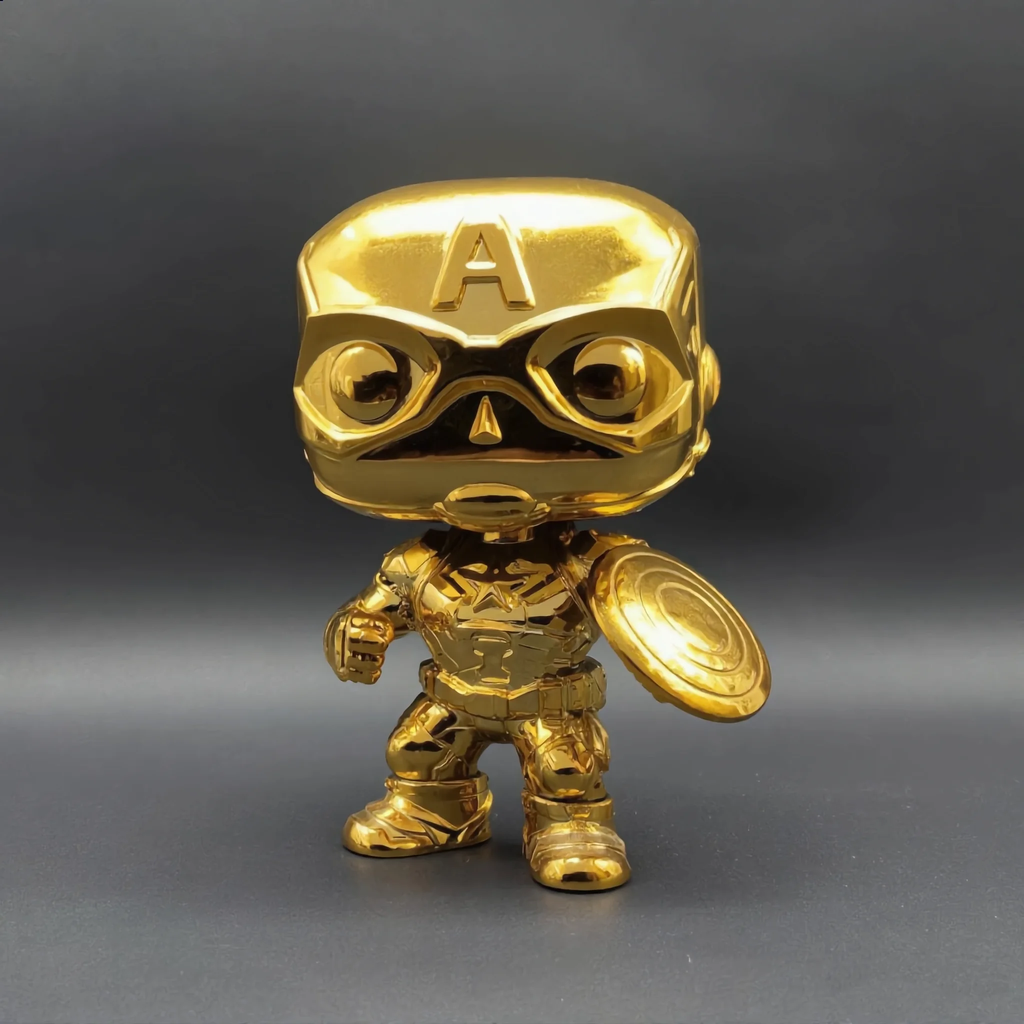 Funko Pop Marvel Captain America Gold Chrome Vinyl Figure 377 Officially Licensed 10th Anniversary Limited Edition Figurine Gift