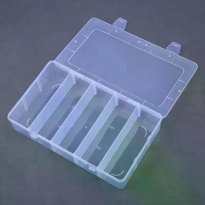 Clear Plastic Storage Box With Adjustable Grids And Transparent Design Perfect For Organizing Jewelry 2PCS/3PCS