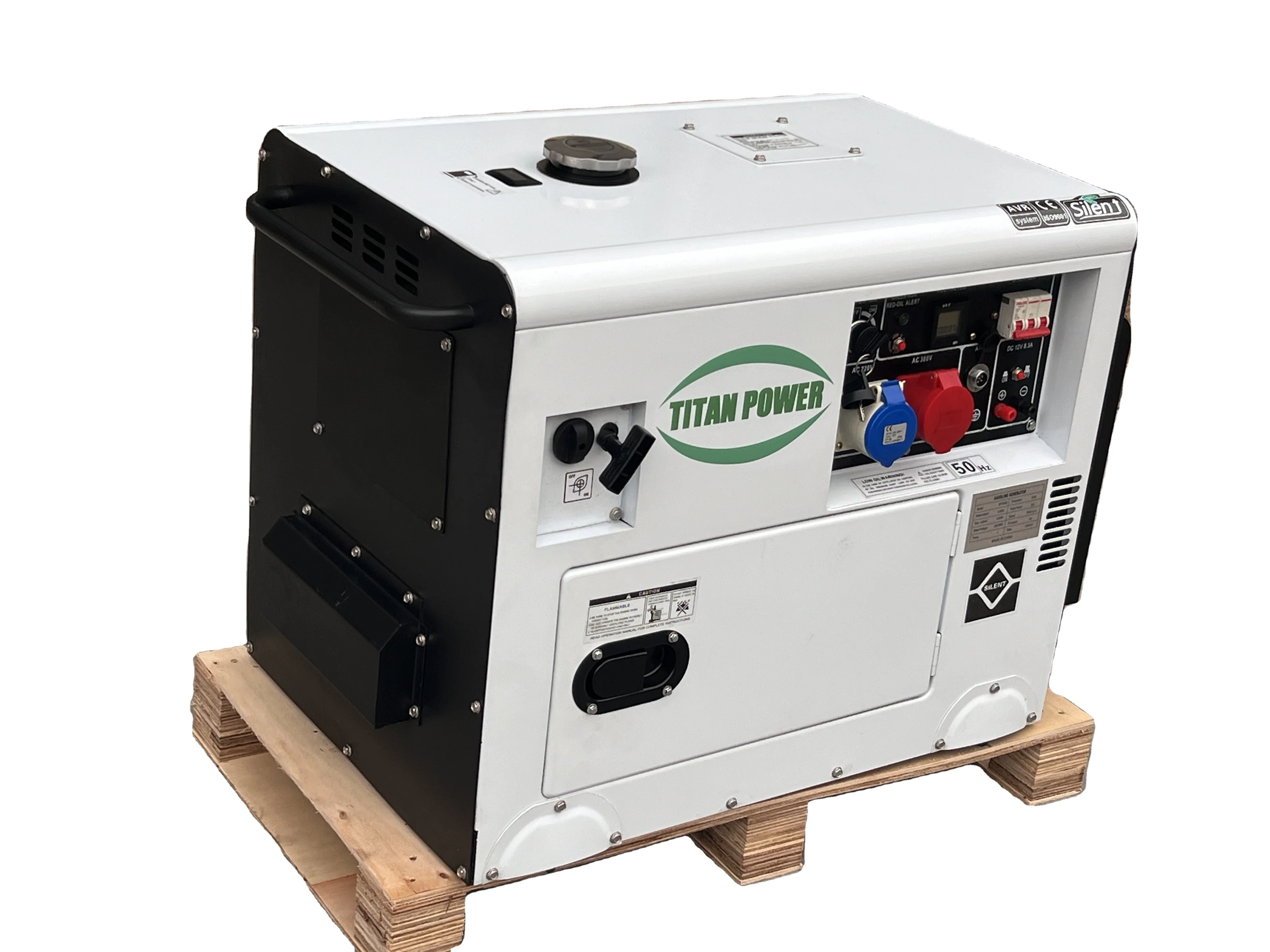 Генератор 10 кВА Электрическая мощность Hubei Бесшумный портативный генератор Цена Титановая мощность Двигатель 18 л.с. 7,5 кВА