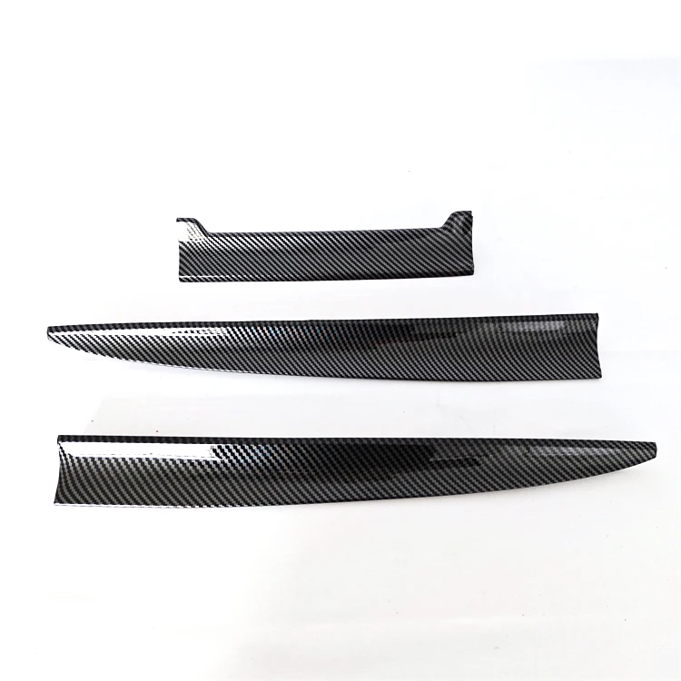 3pcs TPU Carbon Fiber Pattern Universal Sedan Hatchback Car Rear Trunk Spoiler Wing Lip Dual Deck Rear Spoiler Wing Lip