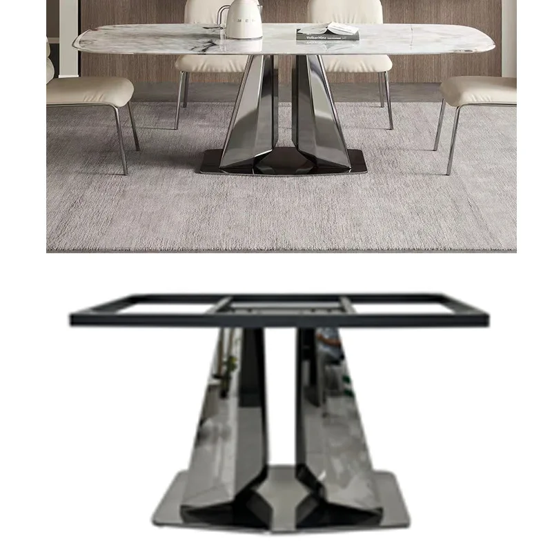 Stainless steel dining table leg bracket, stainless steel shelf, table tripod, rectangular dining table foot bracket base