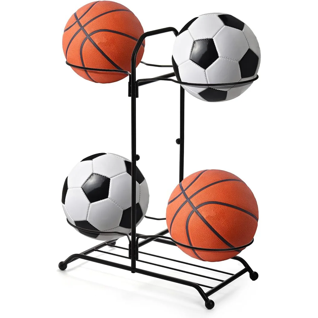 カスタムメタル両面メタルバスケットボールホルダー収納ラック