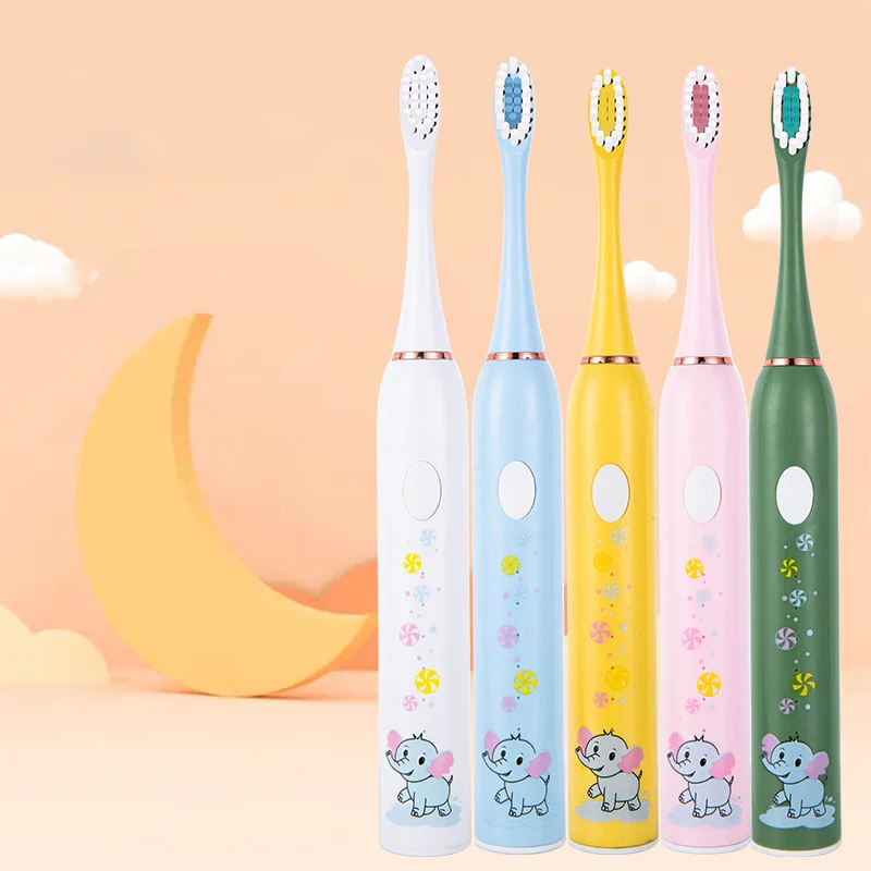 Sonic Children's Electric Toothbrush Oral Care Cartoon Animal Pattern Elephant USB Charging Tooth Brush Kids 3 To 15 Years Old