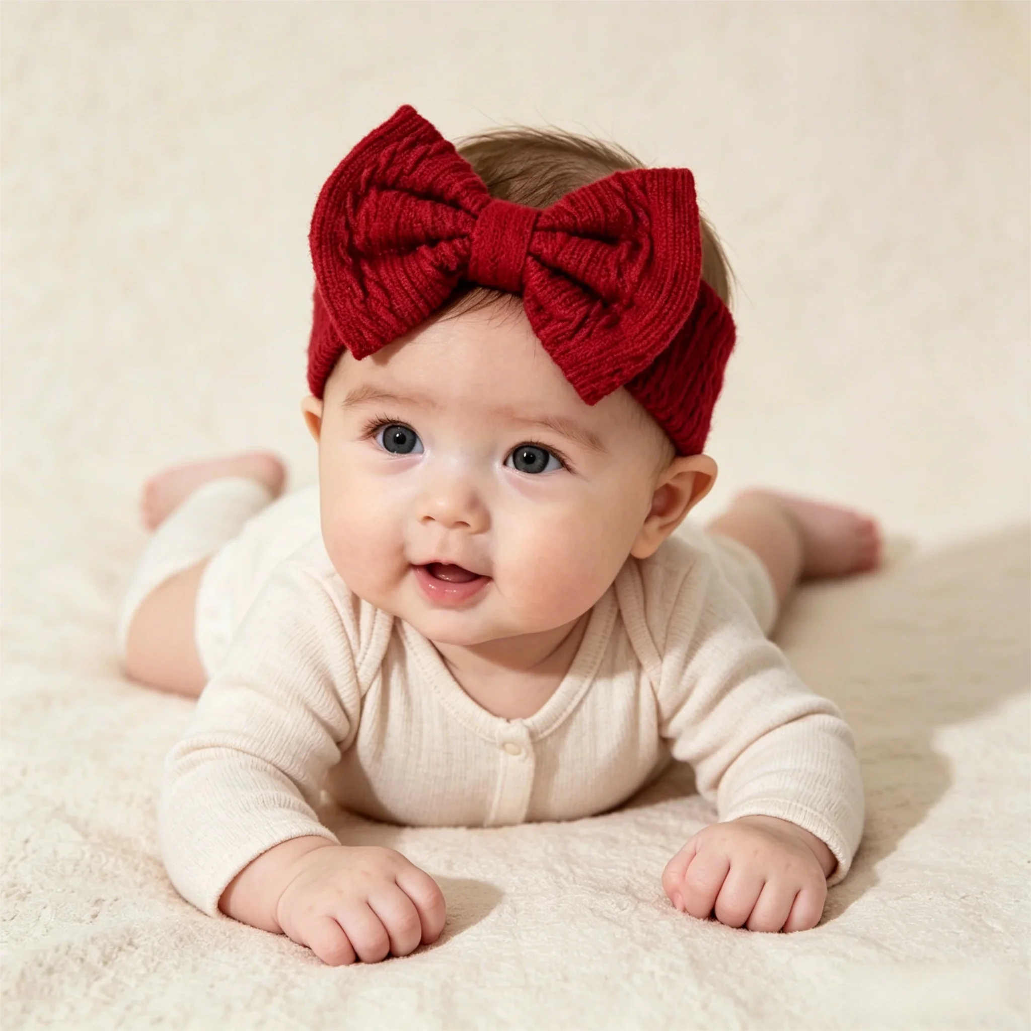 

Solid Color Jacquard Bowknot Wide Nylon Baby Headbands Soft Elastic Turban For Newborn Infant Toddler Girls Hair Accessories