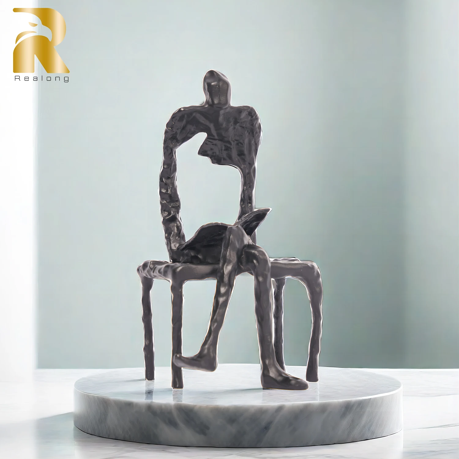 Imagem -04 - Modern Art Abstract Reading Book Estátua Handmade Figurines Creative Metal Escultura Home Office Decor Artesanato Ornamento 15cm