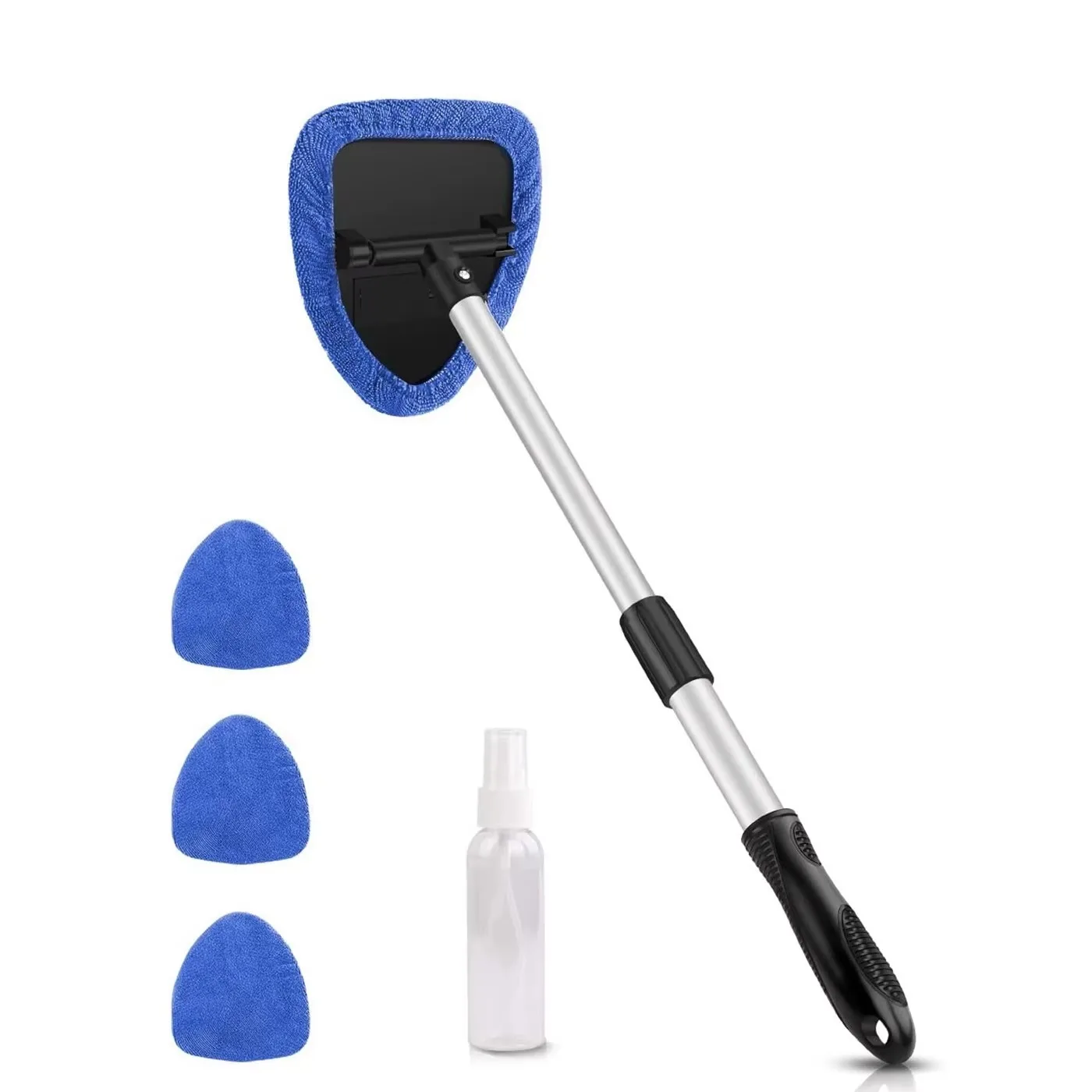 

Инструмент для чистки лобового стекла - Салфетка из микрофибры для стекол автомобиля с выдвижной ручкой и 4 насадками, Набор для ухода за автомобилем