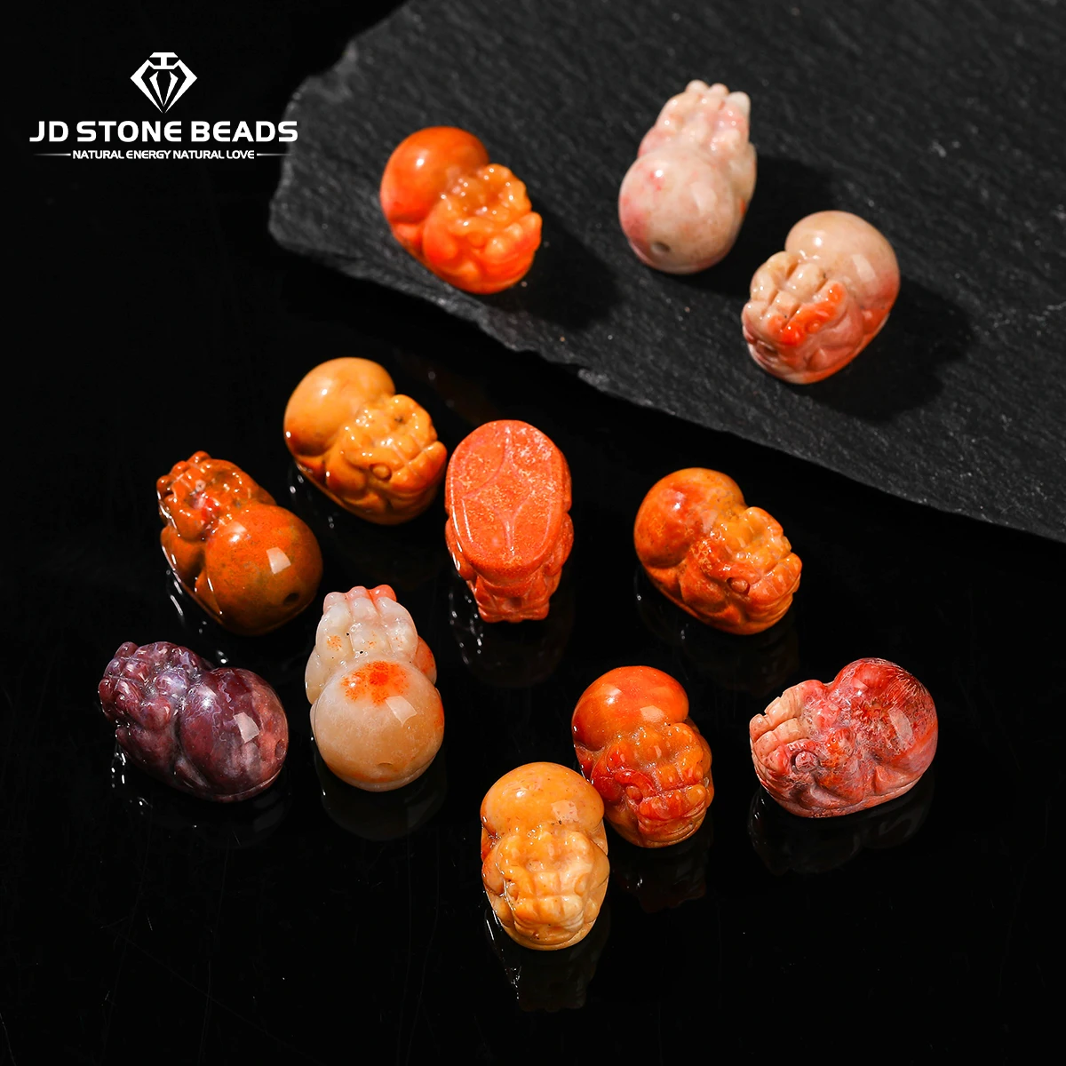 

1 Pc Natural Stone Coral Jade Carved Pixiu Shape Bead Wealth Lucky Pendant For Jewelry Making DIY Necklace Bracelet Accessory