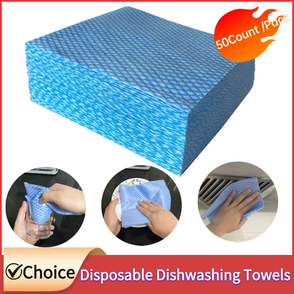 

50 шт. одноразовые настольные бумажные утолщенные кухонные полотенца для посуды, супер впитывающие чистящие полотенца, кухонная чистящая бумага