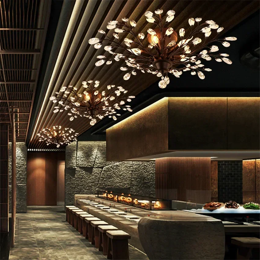 Crystal Modern Gold Chandelier for Living Room- Pendant Chandeliers Home Lighting Indoor Lamp