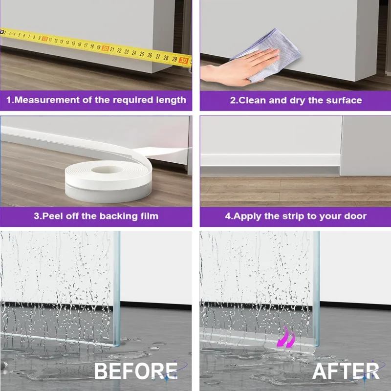 Уплотнительная лента для дверных уплотнений, силиконовая пробка для сквозняков, скользящая лента, стекло для душа