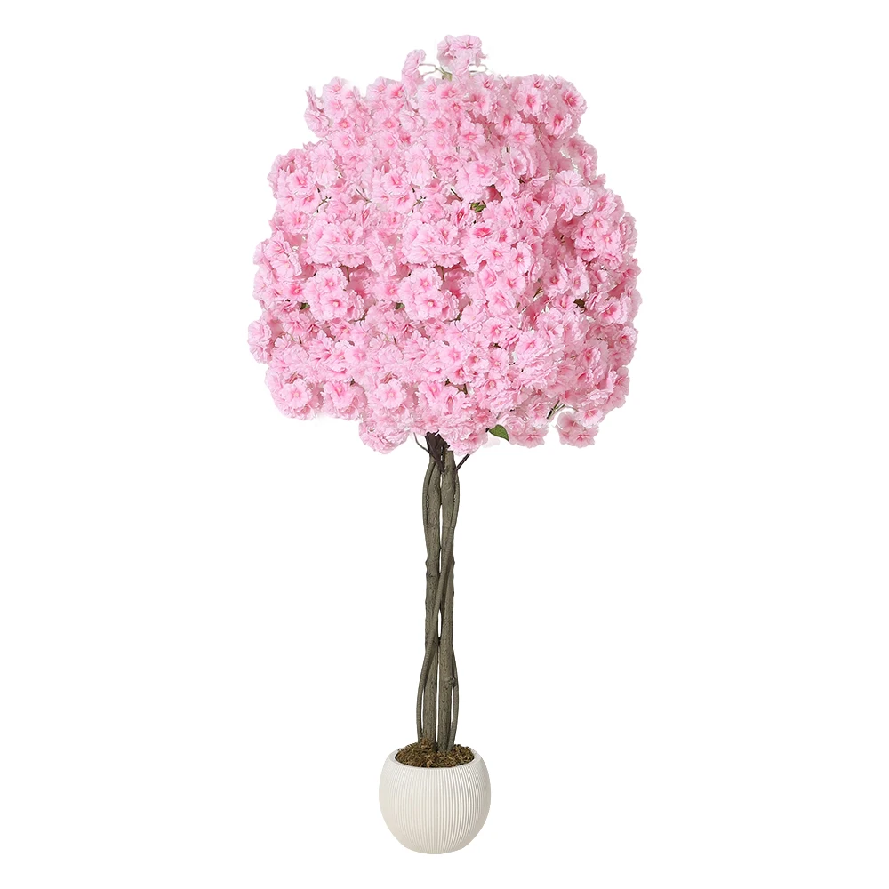 Albero di ciliegio artificiale da 150 cm/180 cm, pianta di sakura finta, fiori di seta rosa, alberi fioriti finti per decorazioni di casa, ufficio, matrimoni, feste e ingressi.