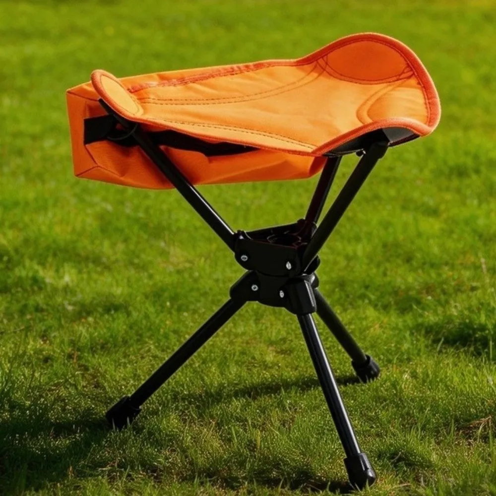 3-Legged Outdoor Folding Stool Foldable Strong Load-bearing Camping Chair Wear-resistant Lightweight Fishing Chair Fishing