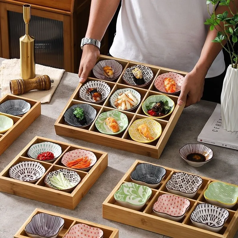 2023 New High-End Ceramic Snack Plates Japanese Style Ceramic Sauce Plates Household Kitchen Round Sauce Dishes 1PCS LE759