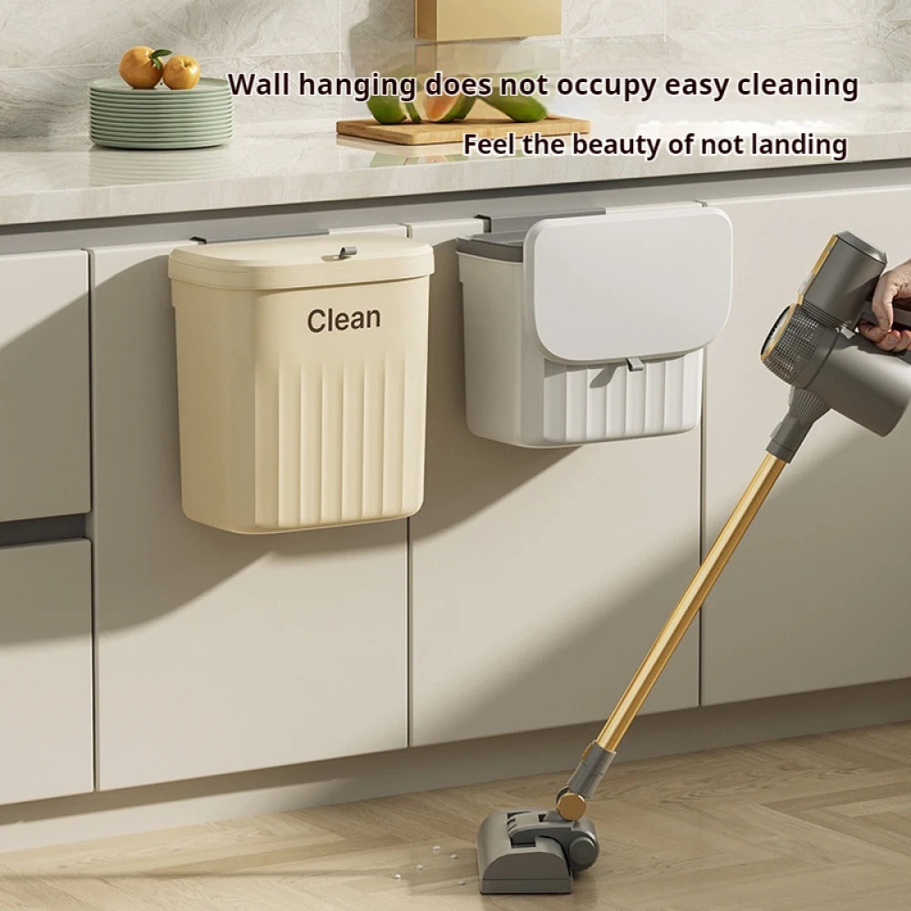 Hanging Trash can Kitchen Hanging with Lid Bathroom Accessories Mounted Recycling Garbage Baskests Wall Mounted Garbage Bins image 3
