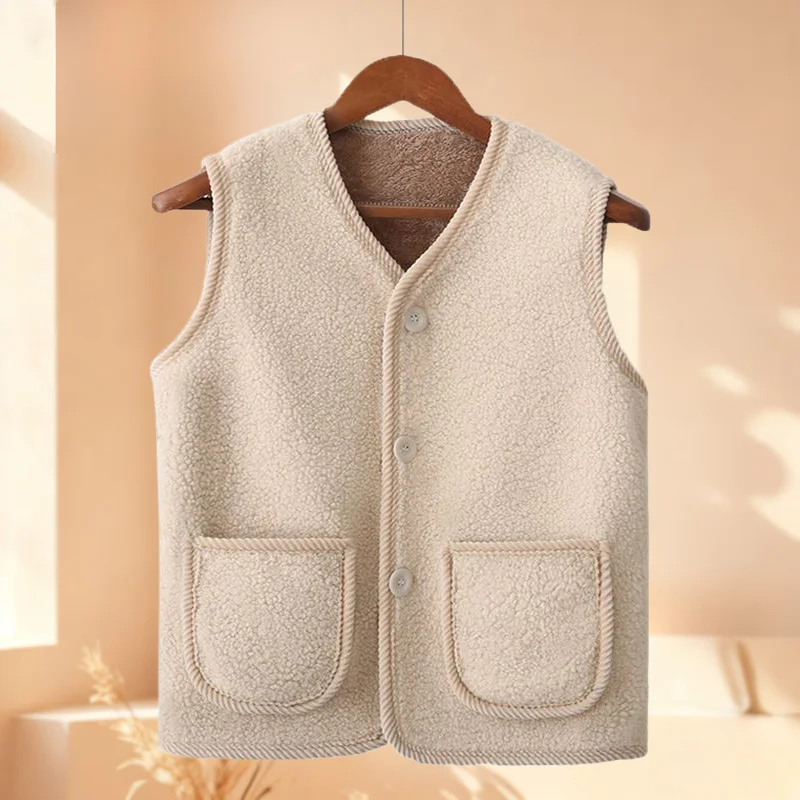 2025 Gilet in pile da donna autunno 2025 Giacca senza maniche in montone sintetico caldo casual con tasche Gilet per orsacchiotto