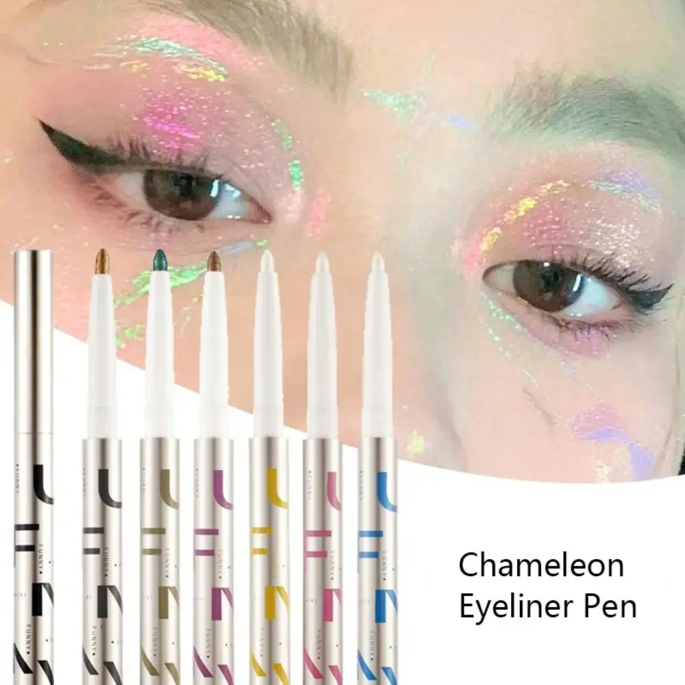 Waterdichte glanzende eyeliner-pen Snel droog Glad Glitter Hoogtepunt Oogschaduwpotlood Langdurige veegvaste eyeliner met pailletten Dames