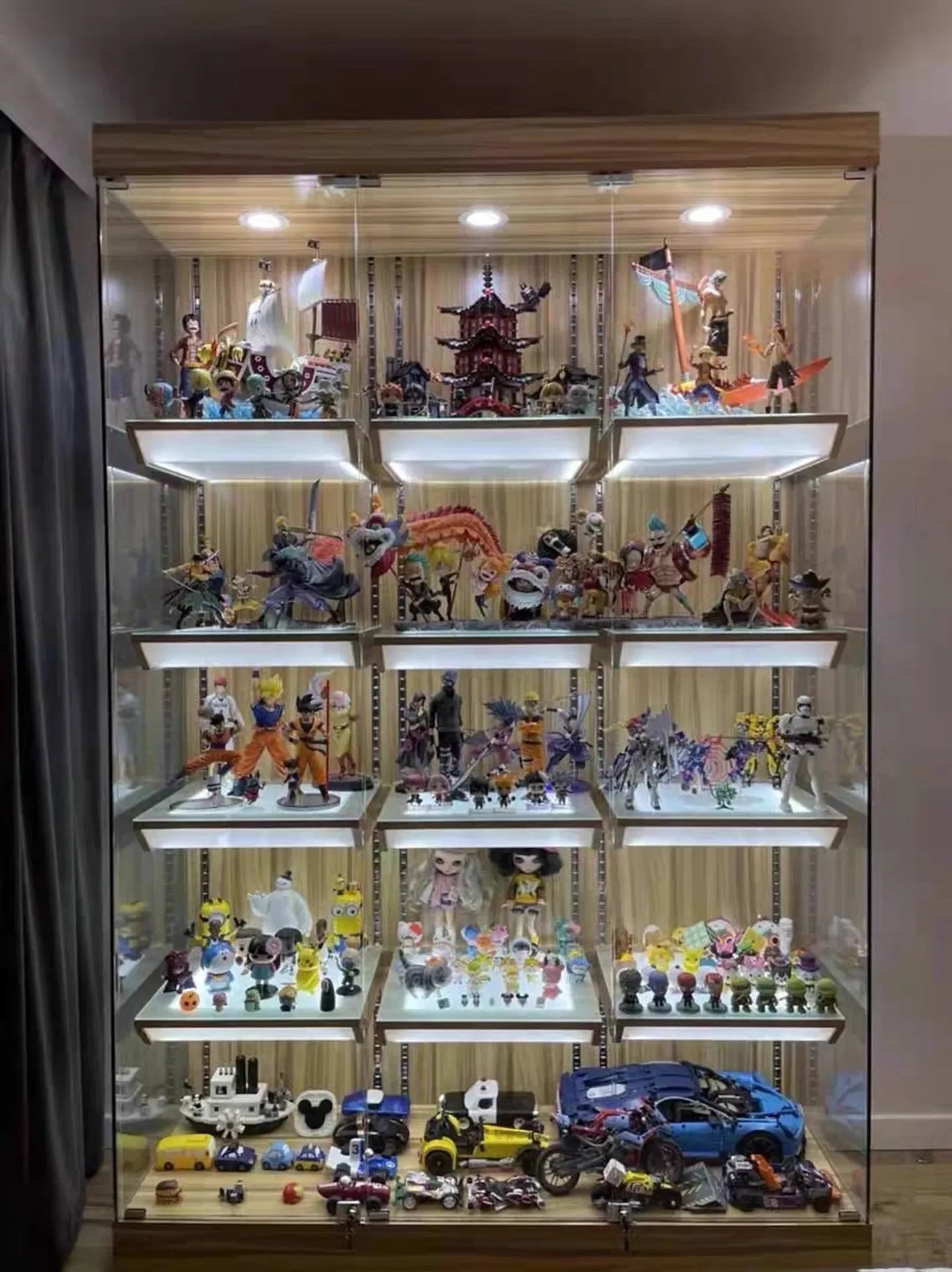 Figure cabinet up to building block transparent storage household gift points toy dust model display shelf