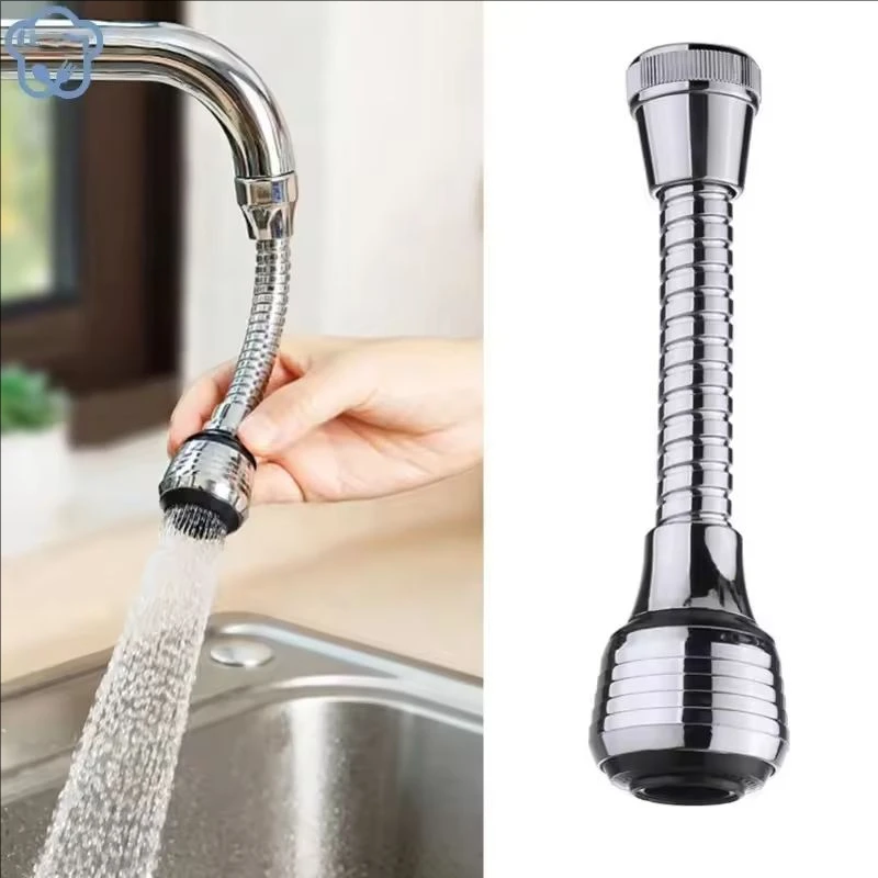 Kitchen Stainless Steel Faucet Sprinkler Water-saving Device Lengthening Rotating Splash Proof Sprinkler Spray Extender Bubbler