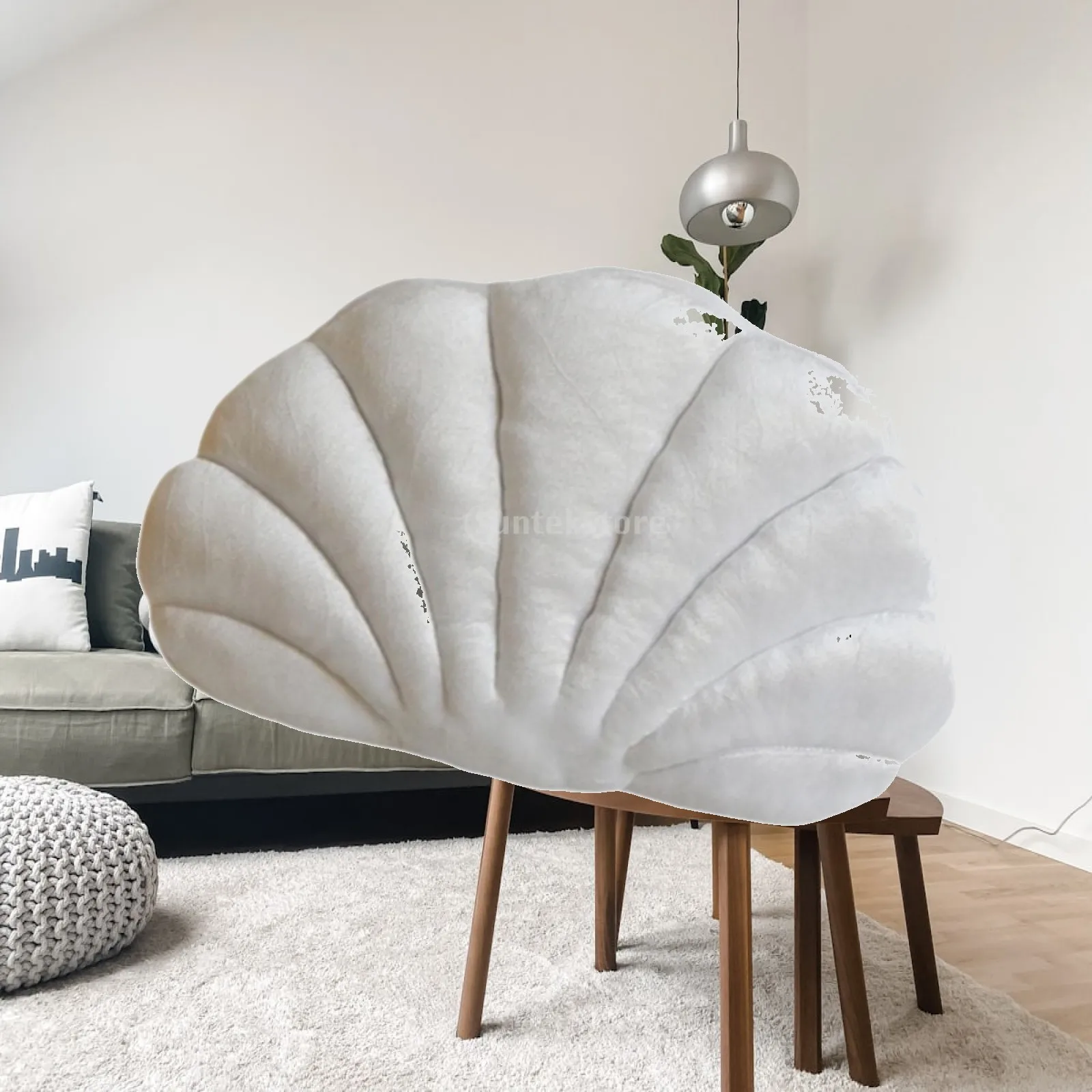 Soft Velvet Seashell Throw Pillow Decorative 40x25cm Lightweight for Living Room Versatile Chair Cushion