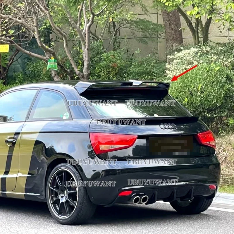Para Audi A1 R18 2010-2014 fibra de carbono techo alerón trasero labio divisor maletero Exterior alta cubierta trasera tapa ala labio