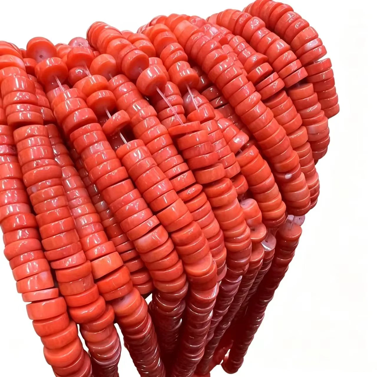 Orange Bamboo Coral RoundElle 3*12-13mm 38CM Loose Beads for DIY Jewelry Making FPPJ Wholesale Nature