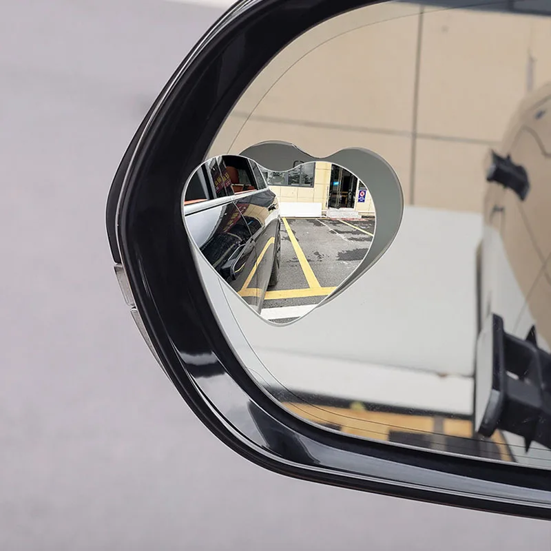 

Heart-shaped Car Blind Spot Rear View Mirror Wide Angle 360 Degree Adjustable Mirror Car Reverse Auxiliary Rearview Convex Mirro
