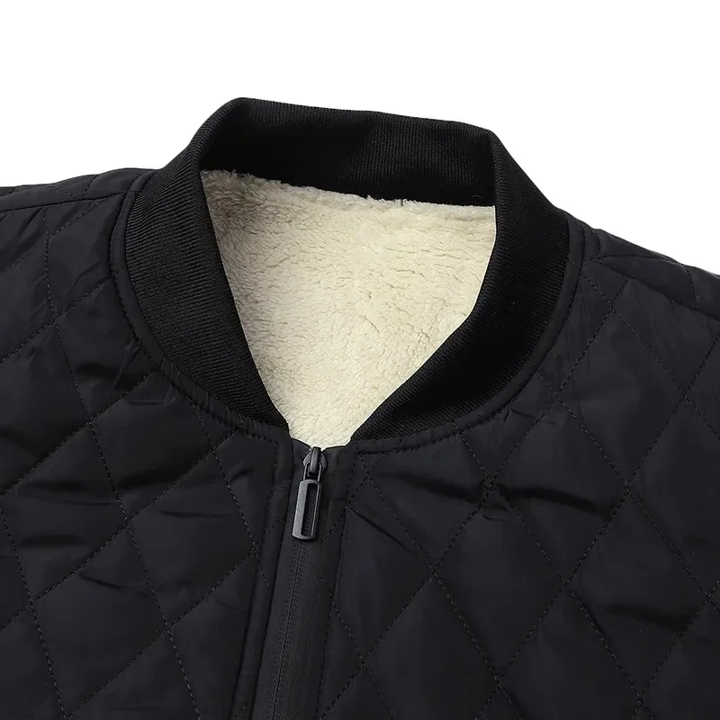 Chaqueta de invierno de talla europea para hombre, Parques gruesos, chaqueta acolchada con forro polar, abrigo cálido, chaqueta Bomber de béisbol, ropa de calle para hombre