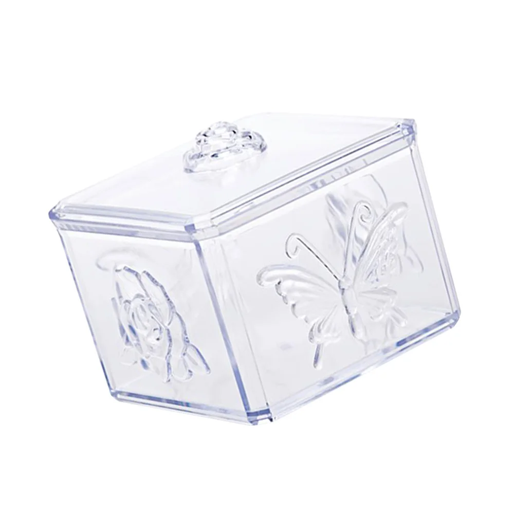 

Transparent Cotton Pads Storage Holder Large Plastic Dispenser with Dustproof Lid for Bathroom Makeup Cotton Swab Container